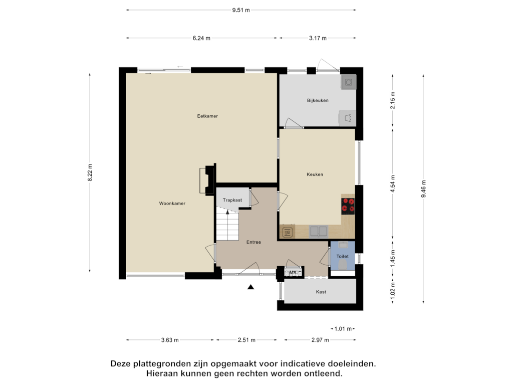 Bekijk plattegrond van Begane Grond van Hoogstraat 34