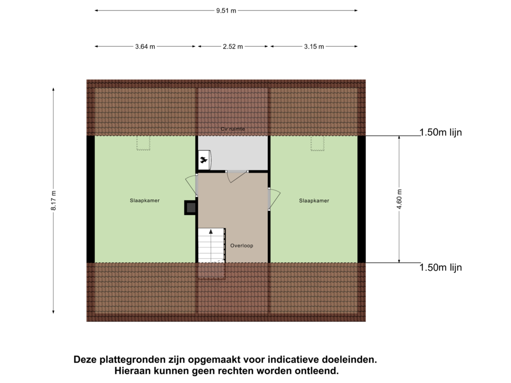 Bekijk plattegrond van Tweede Verdieping van Hoogstraat 34