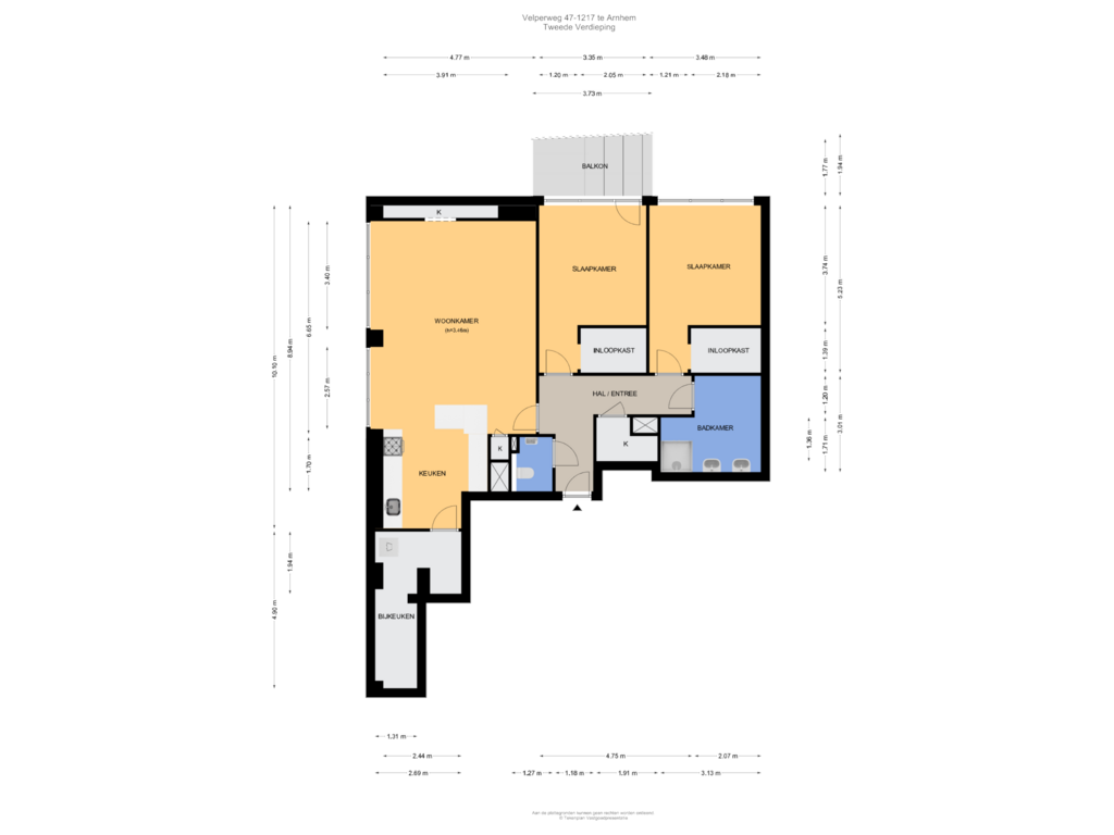 View floorplan of Tweede Verdieping of Velperweg 47-1217