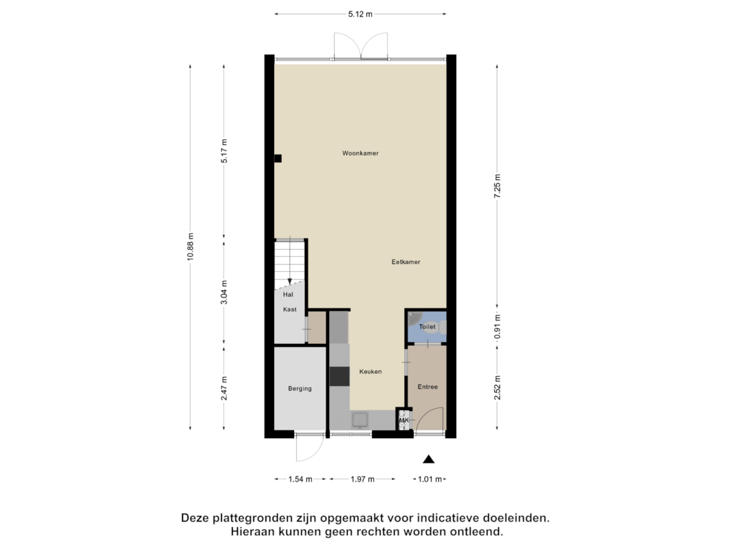 View floorplan of Begane Grond of Roosendaelweg 17