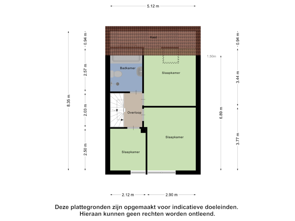 View floorplan of Eerste Verdieping of Roosendaelweg 17