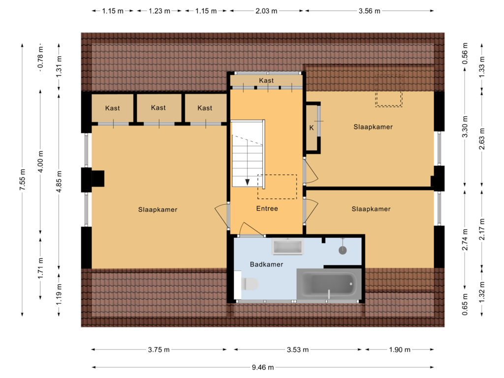 Bekijk plattegrond van Eerste verdieping van Stationsweg 24-A