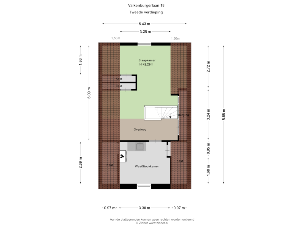 View floorplan of Tweede verdieping of Valkenburgerlaan 18