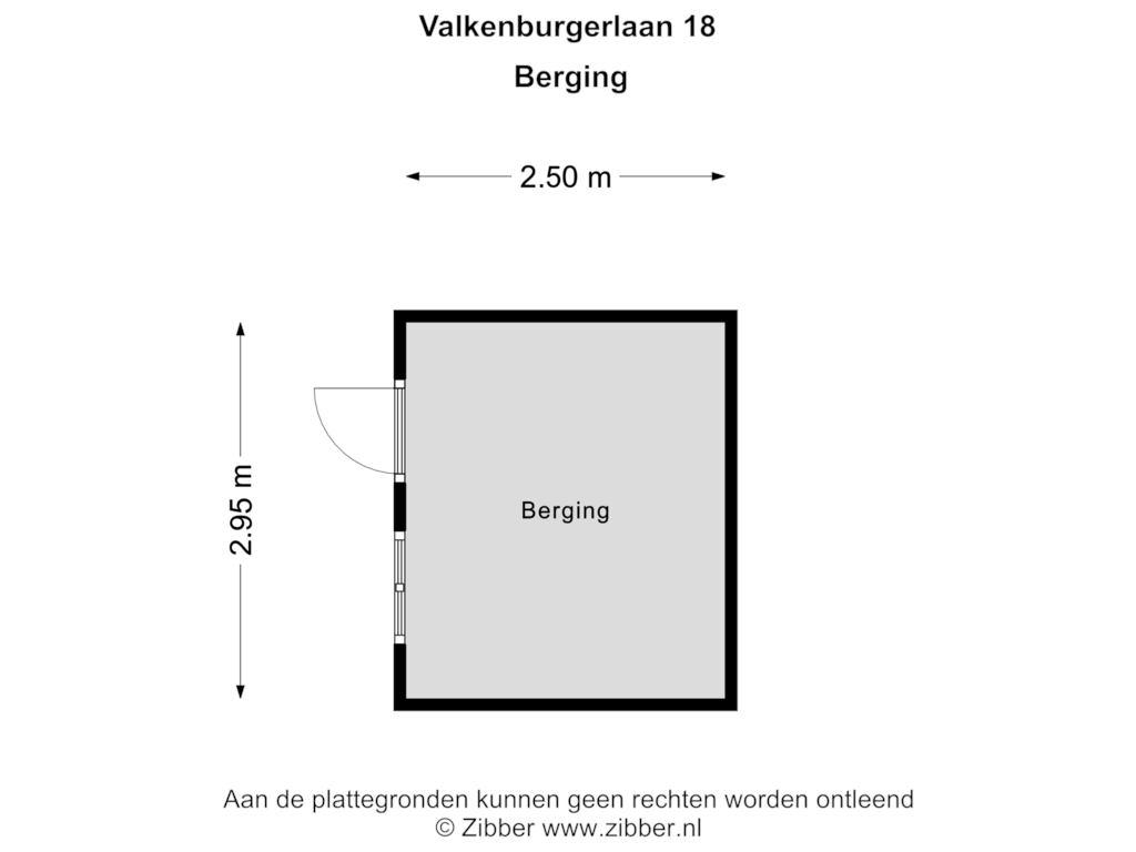 View floorplan of Berging of Valkenburgerlaan 18