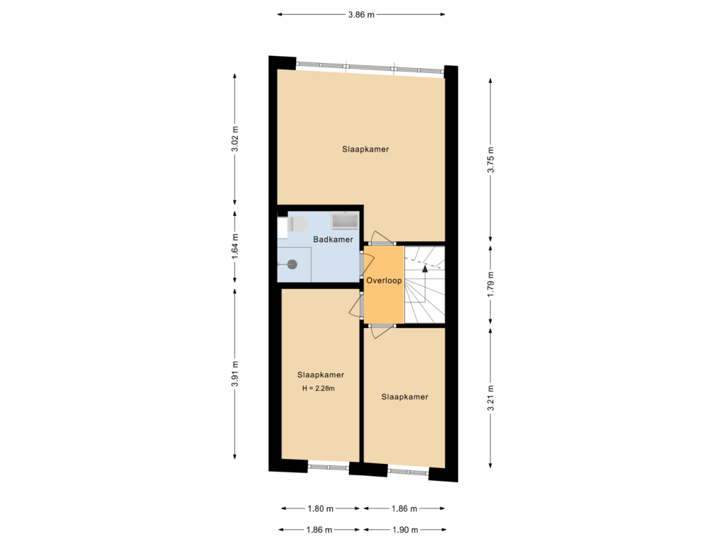 View floorplan of Eerste verdieping of 1e Daalsedijk 115