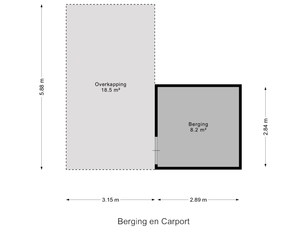 Bekijk plattegrond van Berging en Carport van de Weide 71