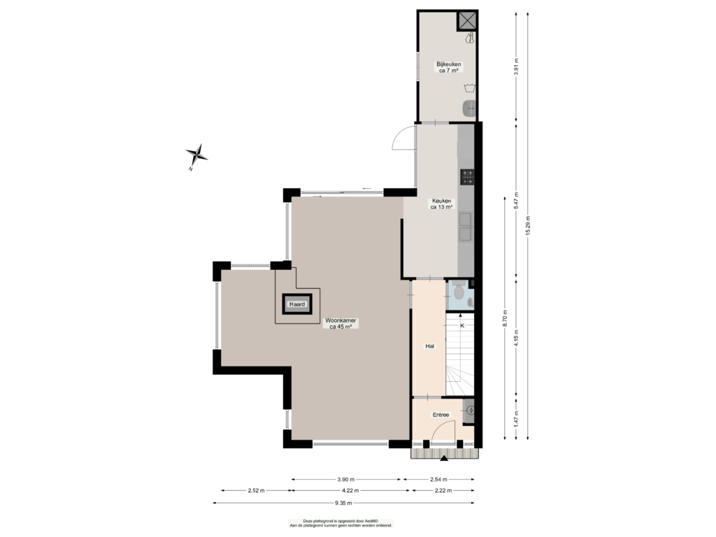 Bekijk plattegrond van Begane grond van Emmalaan 14