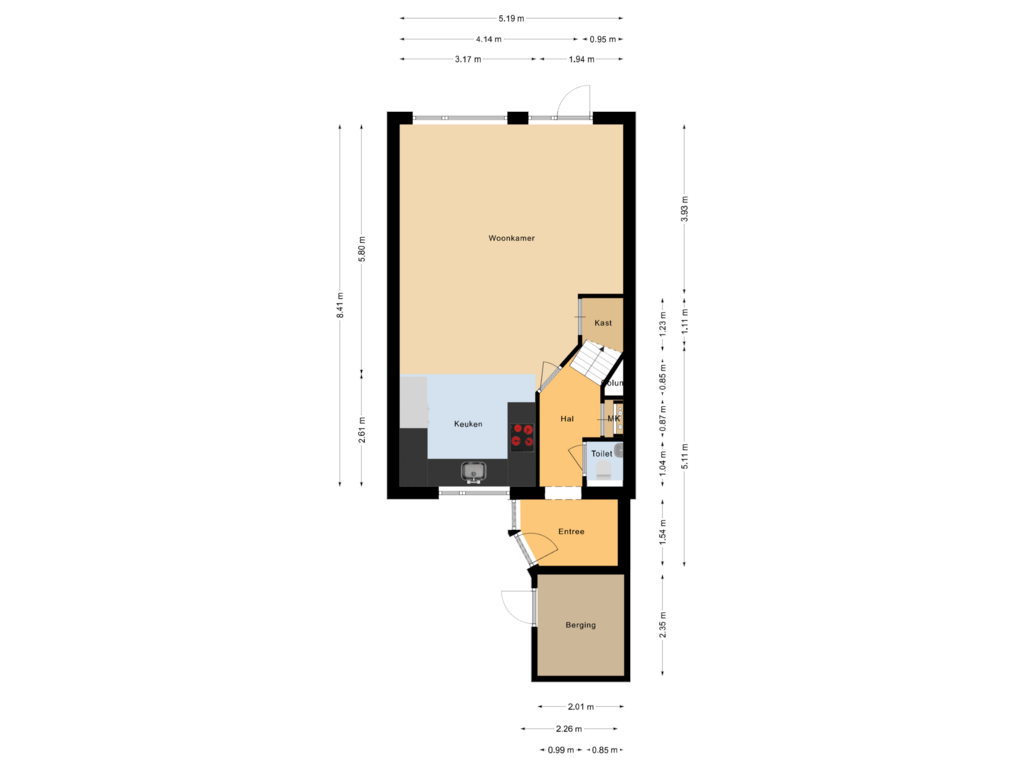 View floorplan of Begane grond of Dr. Albert Schweitzerplein 21