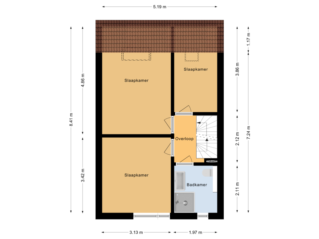 View floorplan of Eerste verdieping of Dr. Albert Schweitzerplein 21