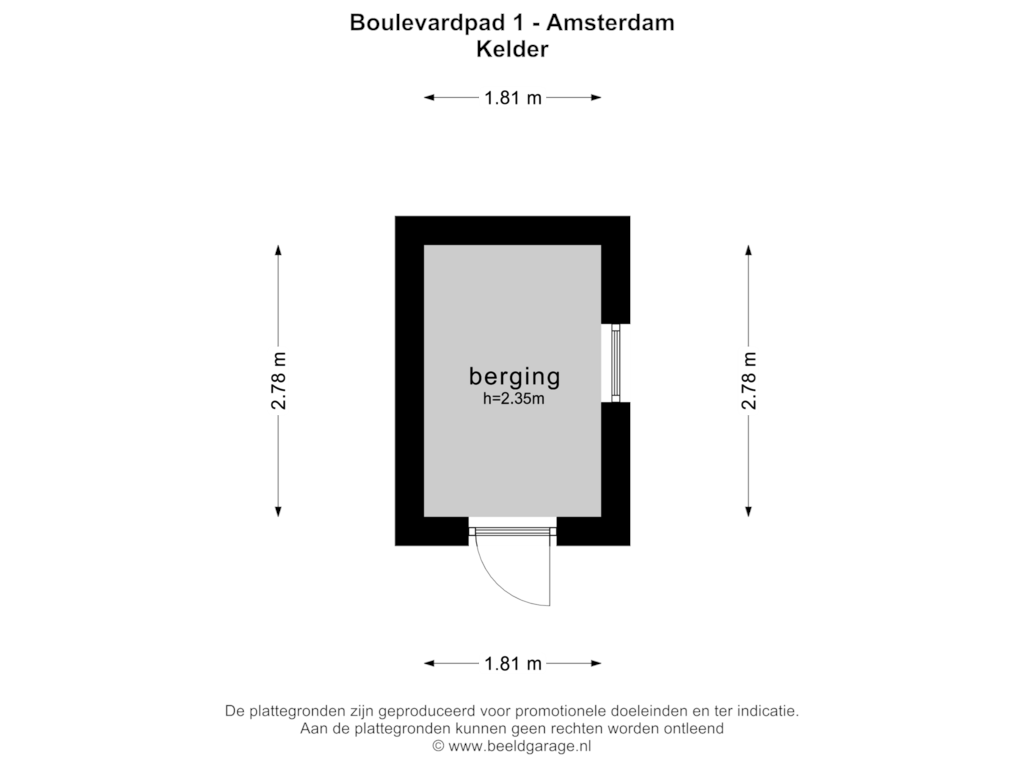 Bekijk plattegrond van KELDER van Boulevardpad 1