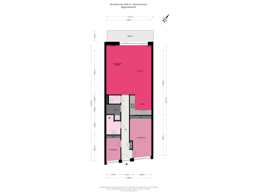 Bekijk plattegrond van Appartement van Hoofdstraat 252-A