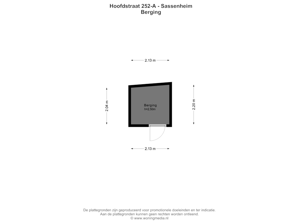 Bekijk plattegrond van Berging van Hoofdstraat 252-A