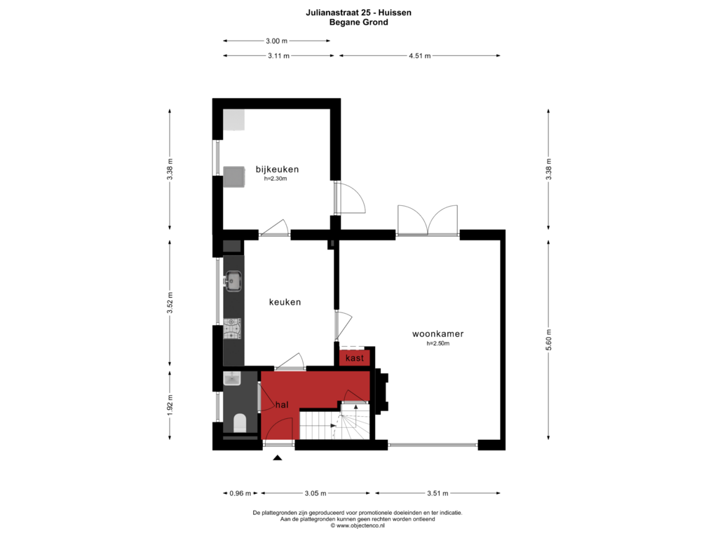 View floorplan of Begane Grond of Julianastraat 25