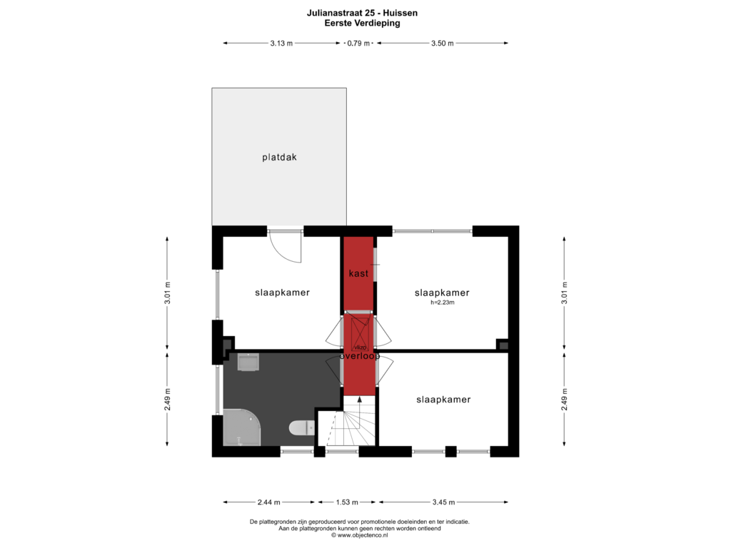 View floorplan of Eerste Verdieping of Julianastraat 25