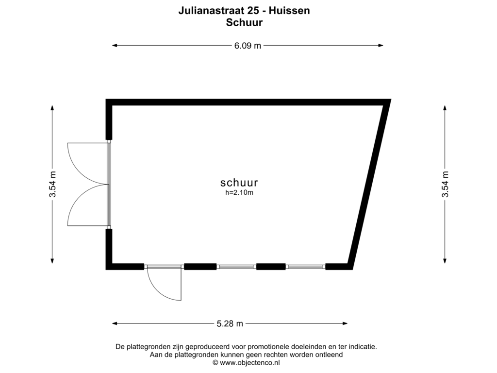 View floorplan of Schuur of Julianastraat 25