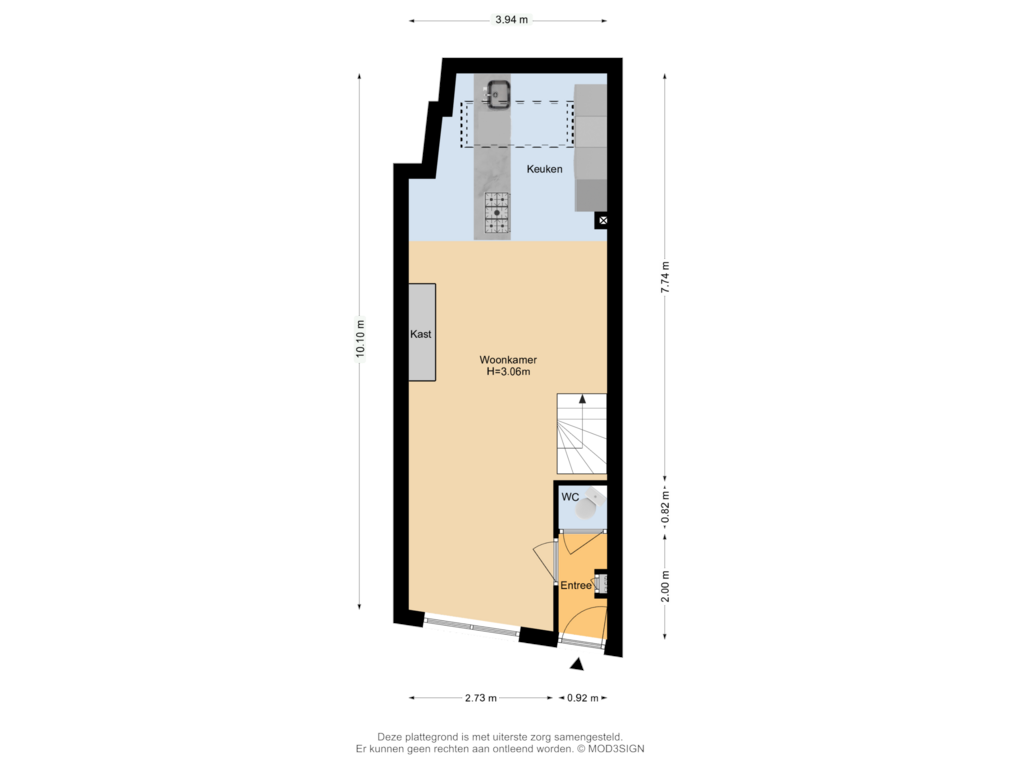 Bekijk plattegrond van Begane grond van Zoetestraat 34