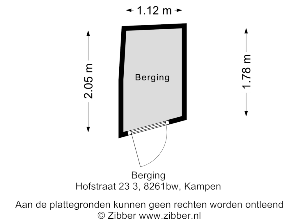 Bekijk plattegrond van Berging van Hofstraat 23-03