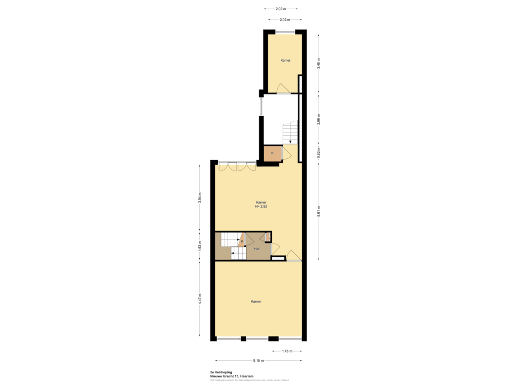 Bekijk plattegrond van 2e Verdieping van Nieuwe Gracht 15