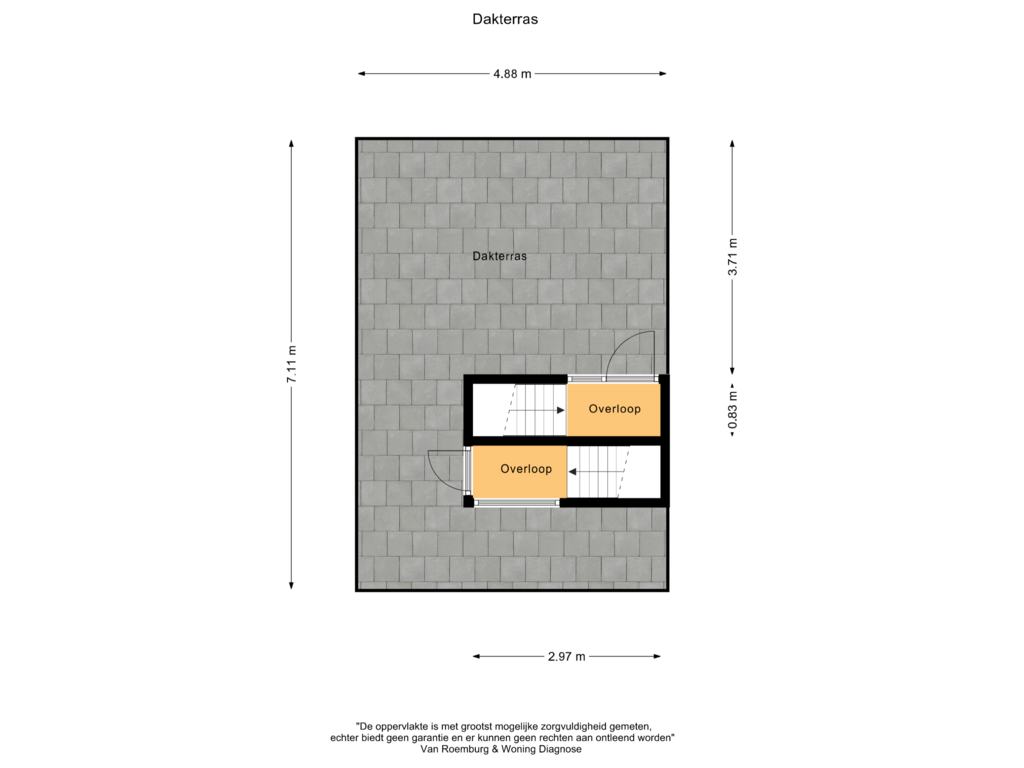 Bekijk plattegrond van Dakterras van Albert Cuypstraat 245-2