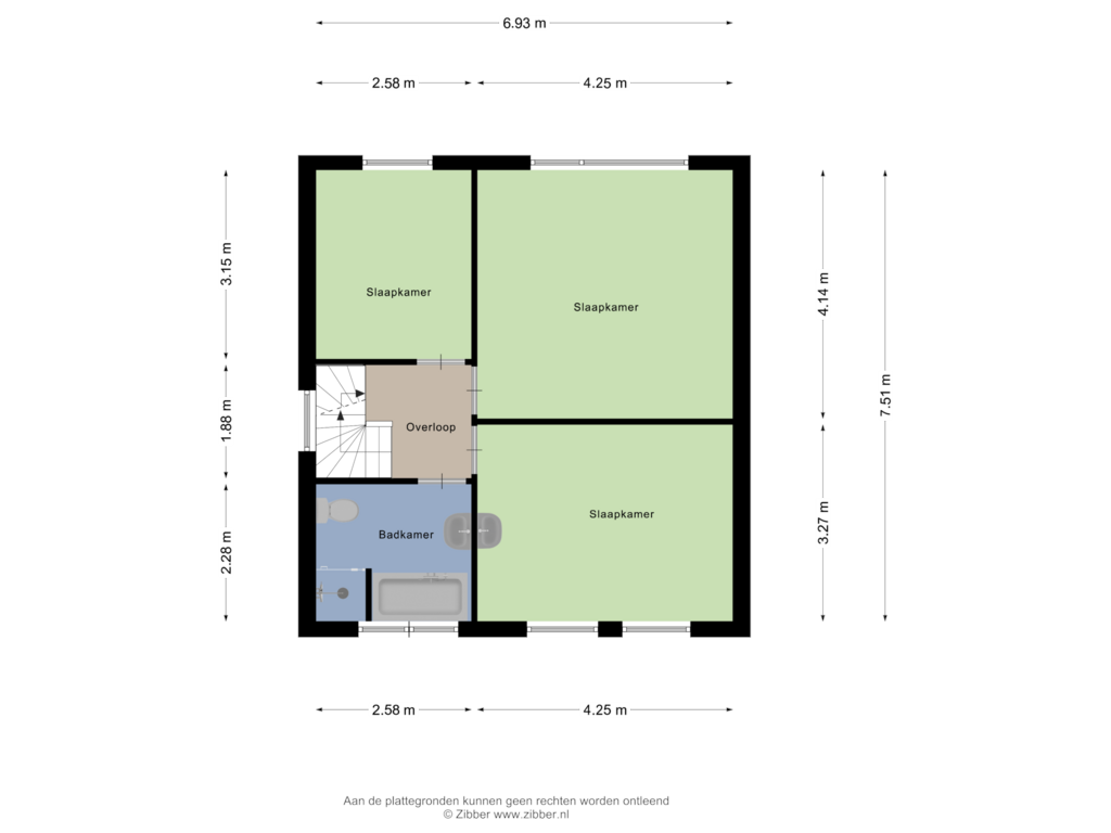 Bekijk plattegrond van Eerste Verdieping van Dijkstraat 48