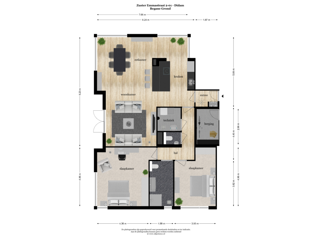 View floorplan of Begane Grond of Zuster Emmastraat 2-01