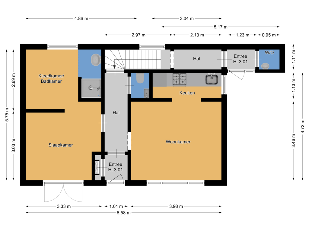 Bekijk plattegrond van Begane grond van Floralialaan 51