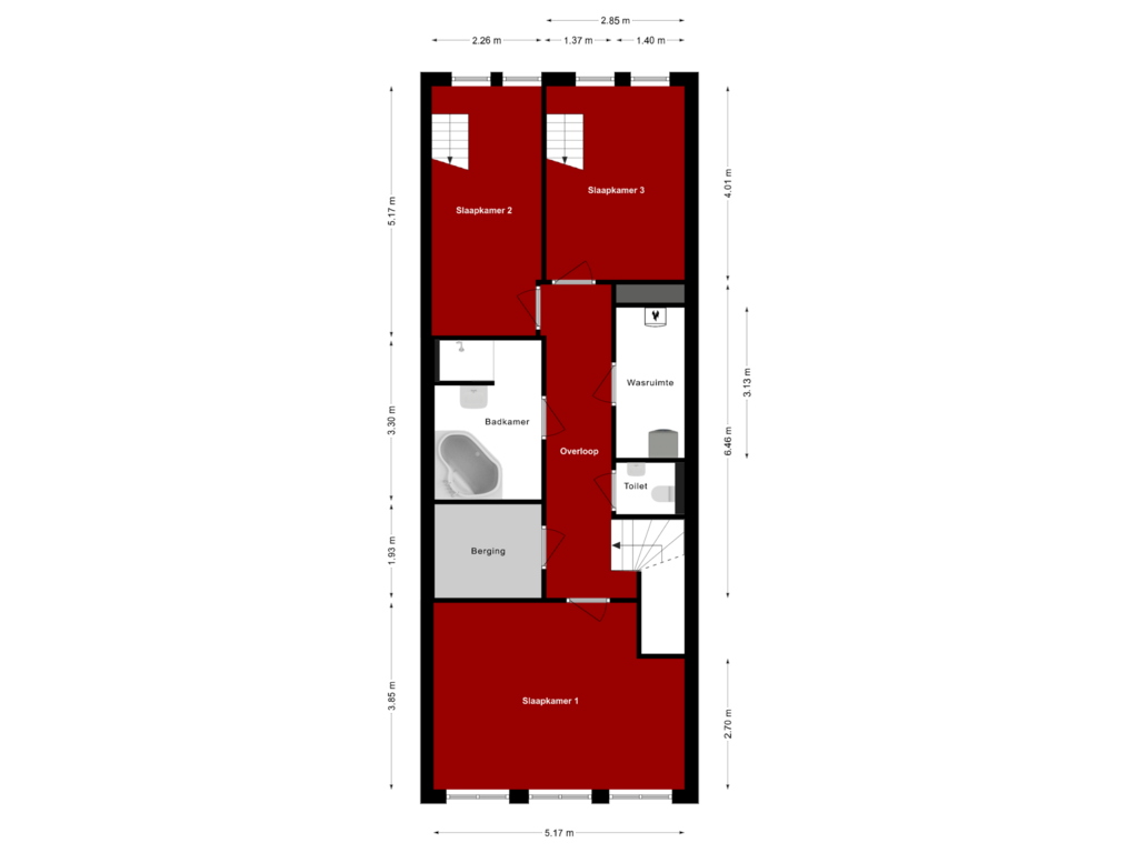 Bekijk plattegrond van Eerste verdieping van Zuidsingel 36