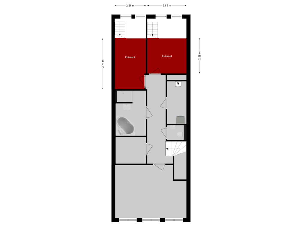 Bekijk plattegrond van Tussenvloer van Zuidsingel 36