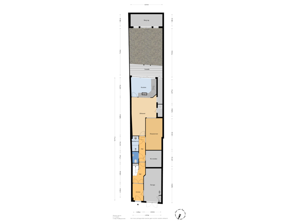 Bekijk plattegrond van Begane grond van Prinsegracht 122-A