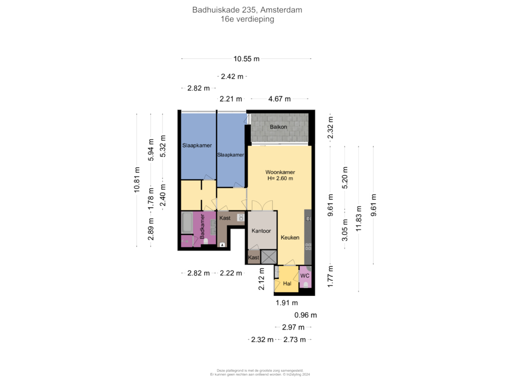 View floorplan of 16e verdieping of Badhuiskade 235