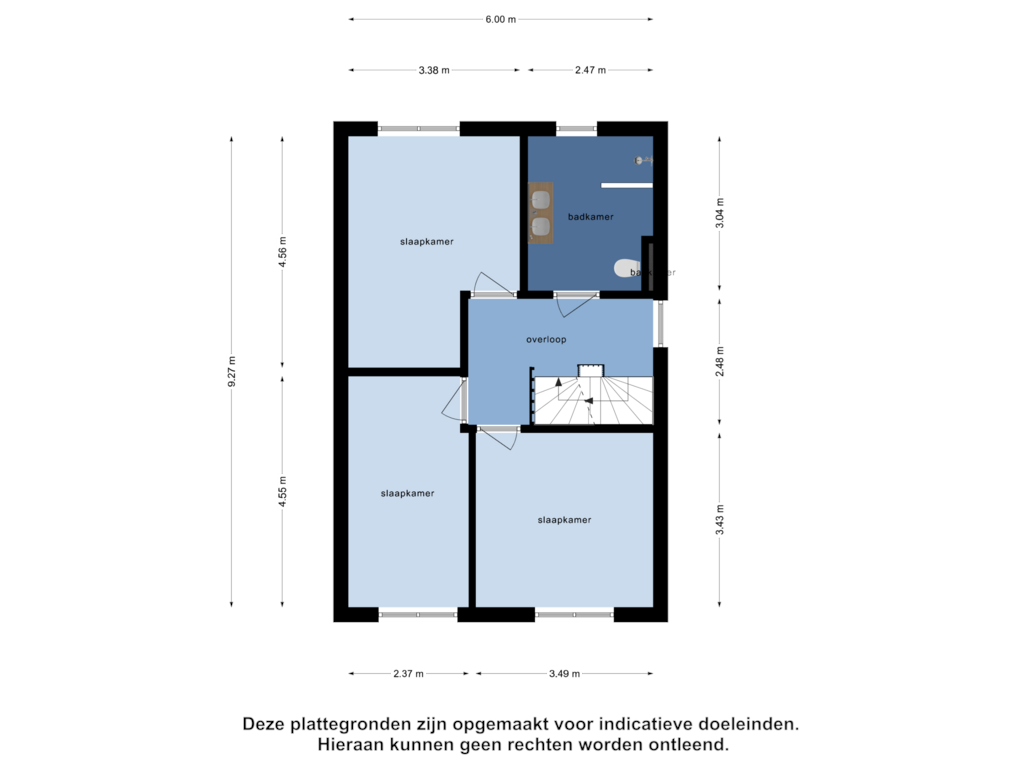 Bekijk plattegrond van Eerste verdieping van De Waide 12