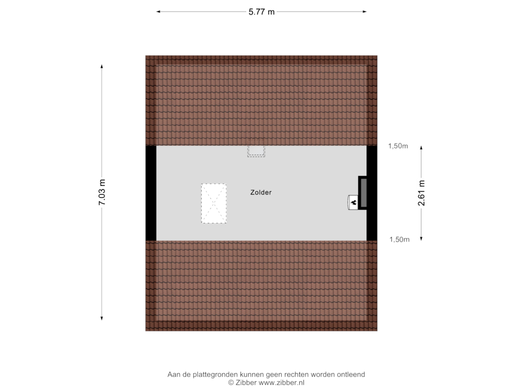 View floorplan of Zolder of Cornelis Dopperlaan 34