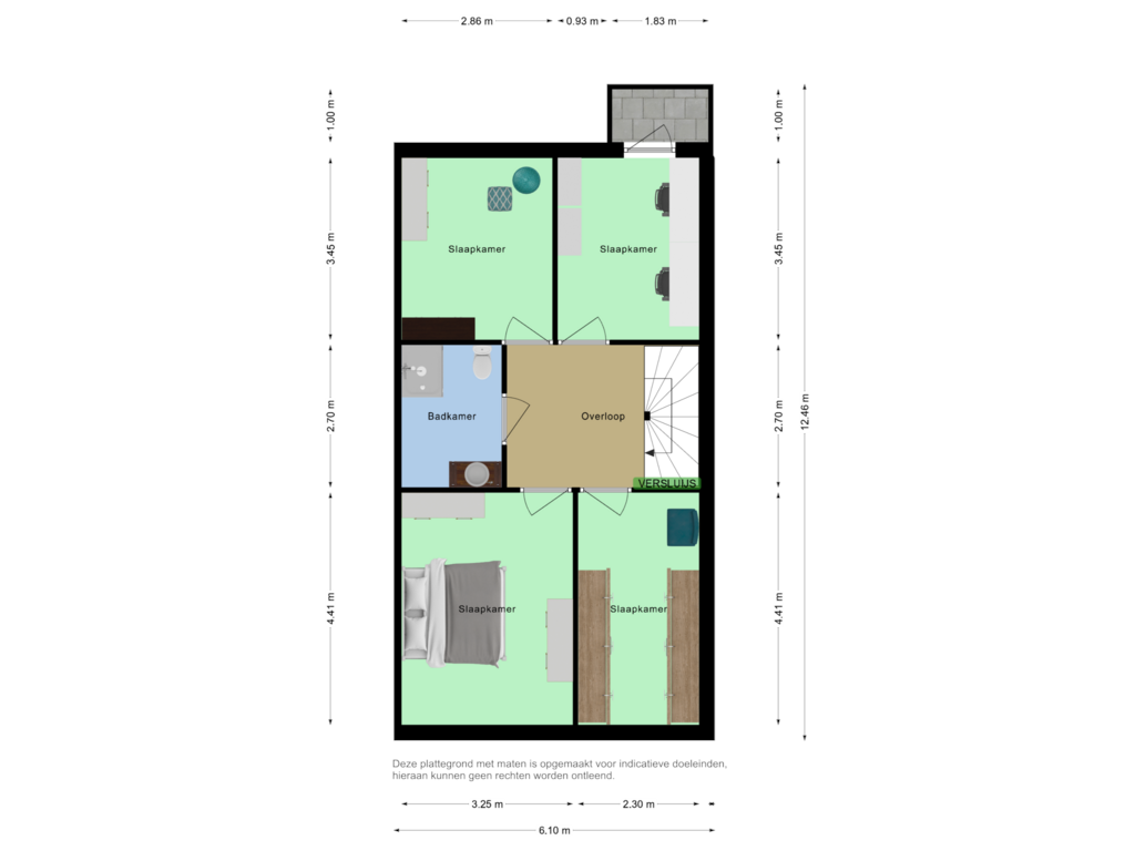 View floorplan of Verdieping 2 of Boelaertstraat 35