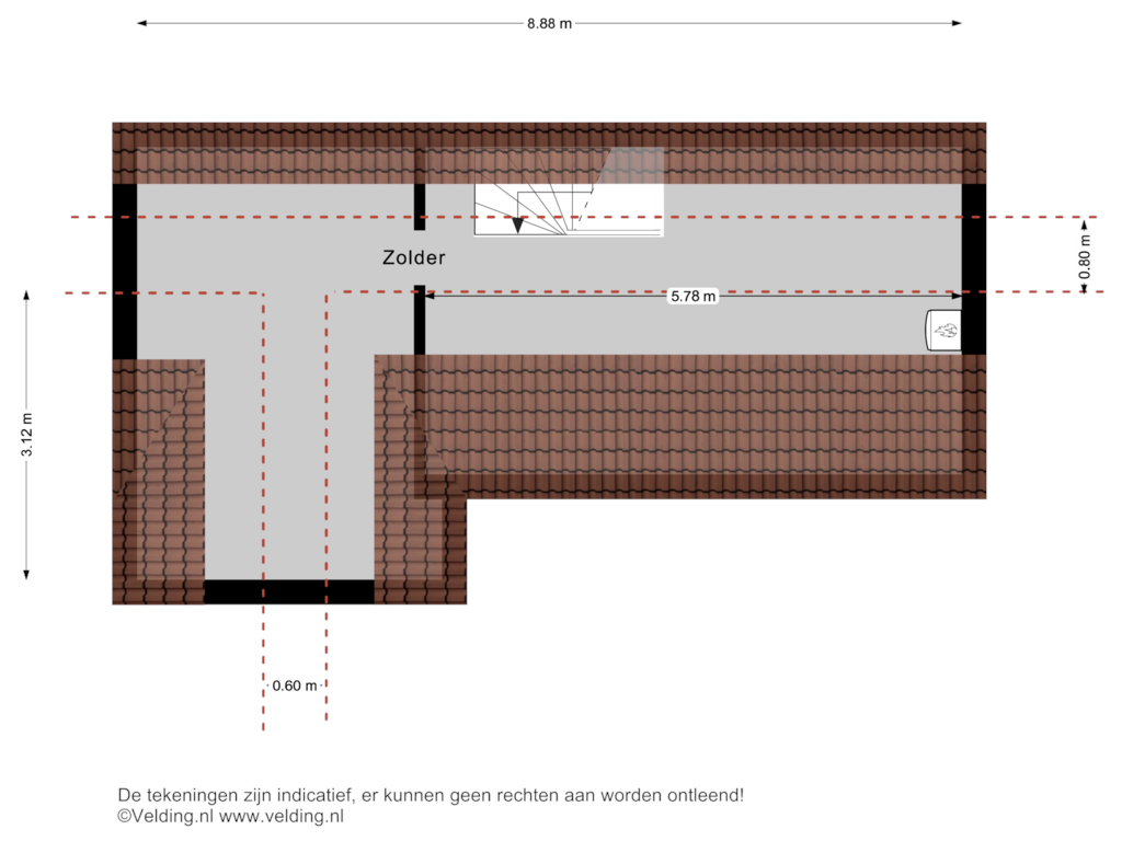 Bekijk plattegrond van Woonlaag 3 van Korenbloemstraat 61