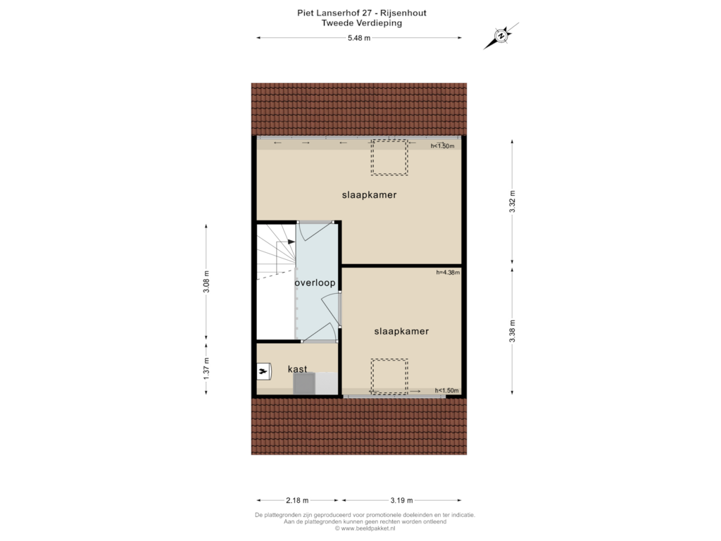 Bekijk plattegrond van TWEEDE VERDIEPING van Piet Lanserhof 27