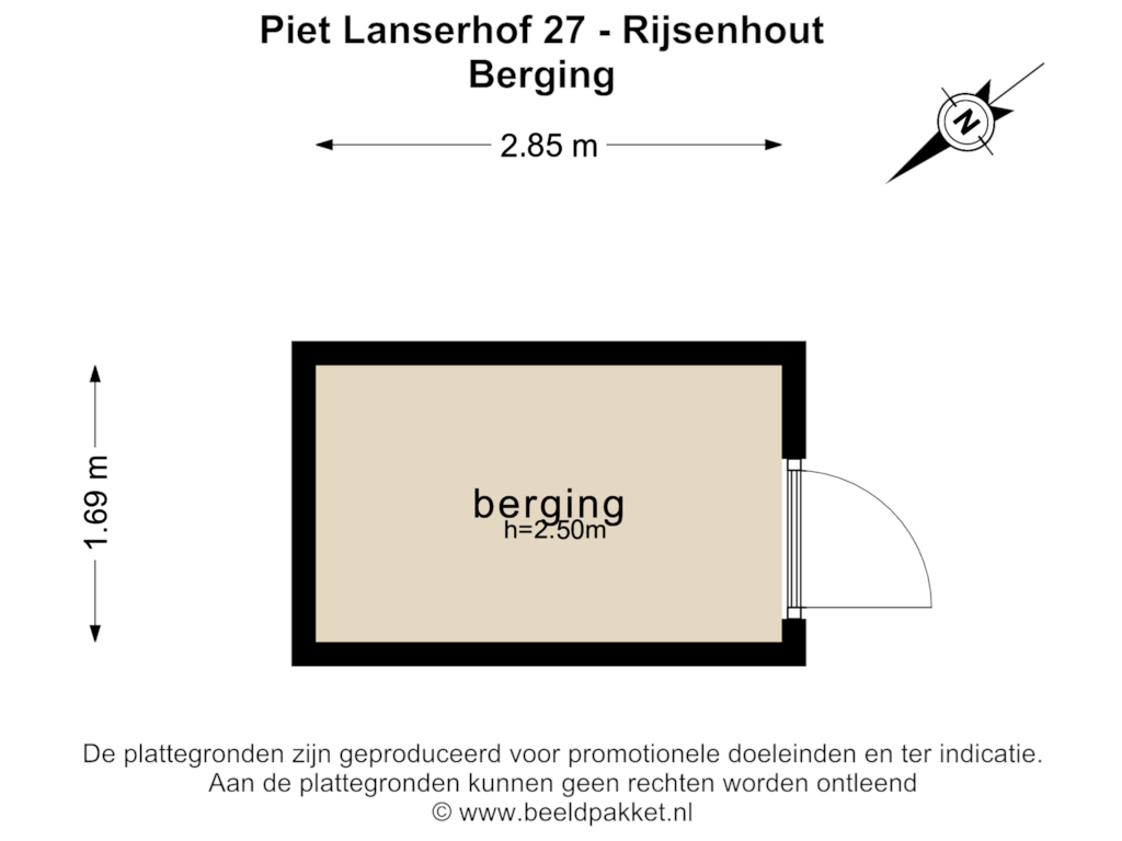 Bekijk plattegrond van BERGING van Piet Lanserhof 27