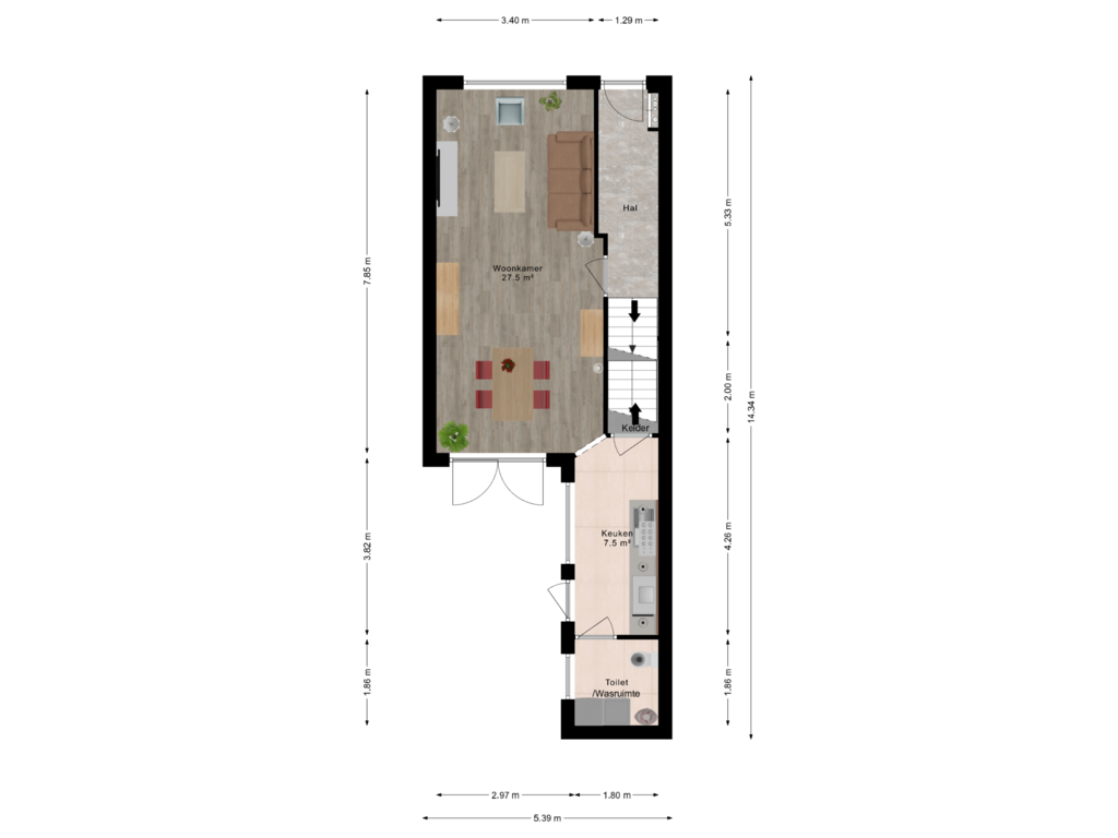 Bekijk plattegrond van First floor van Clemensstraat 43