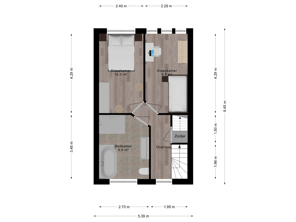 Bekijk plattegrond van Second Floor van Clemensstraat 43