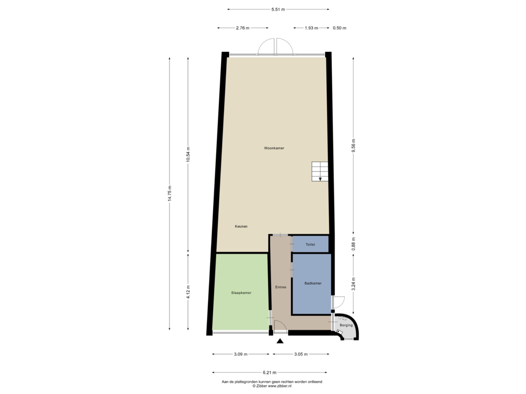 View floorplan of Begane Grond of Achter de Waag 15-A