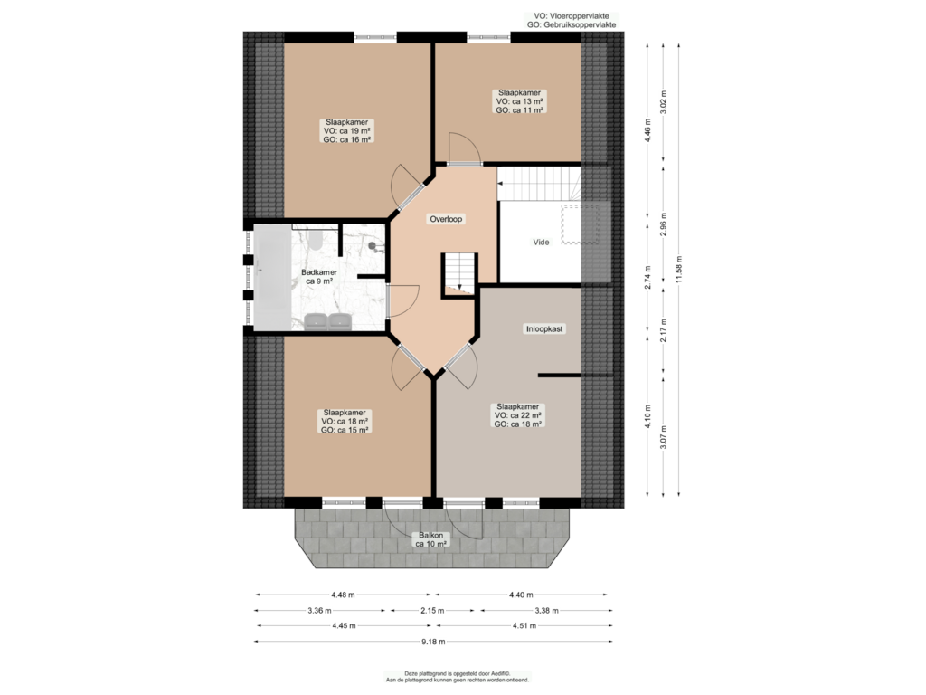 View floorplan of Eerste verdieping of Arwerd 7