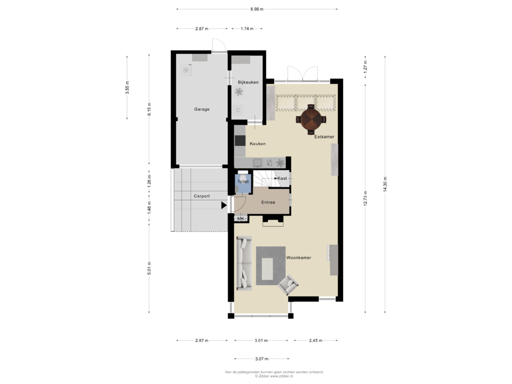 Bekijk plattegrond van Begane Grond van Kerkewijk 57