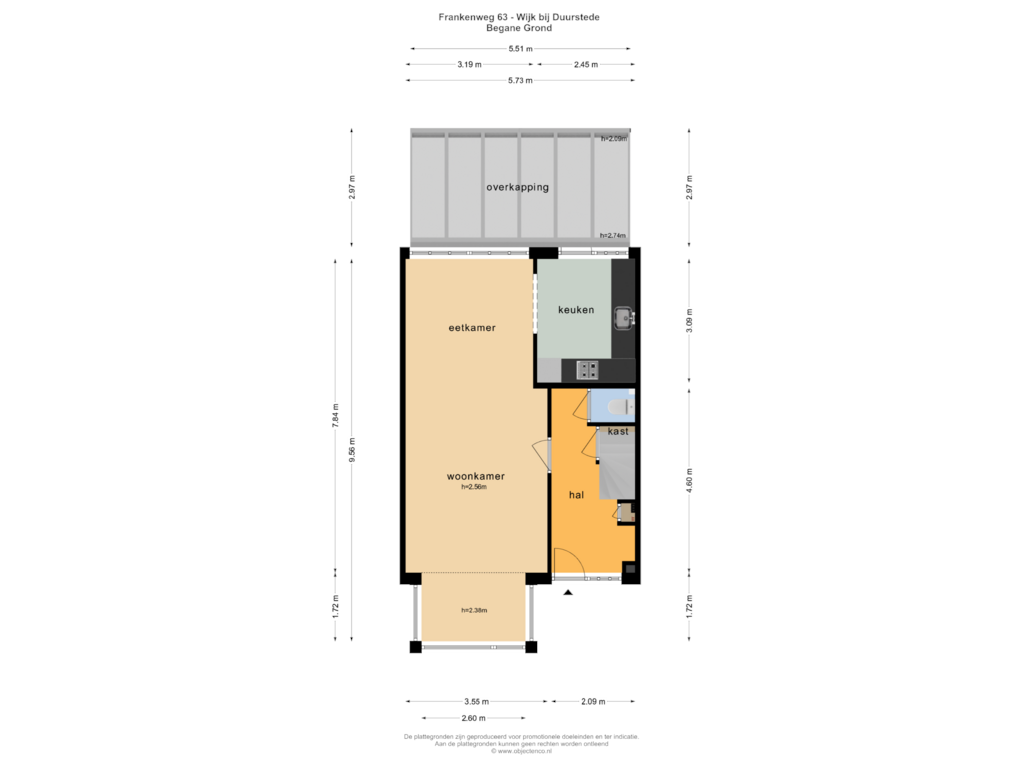 Bekijk plattegrond van Begane Grond van Frankenweg 63