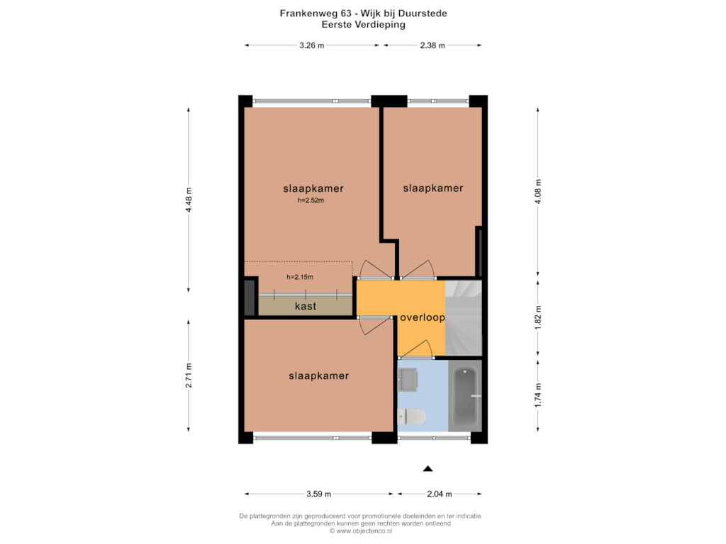 Bekijk plattegrond van Eerste Verdieping van Frankenweg 63