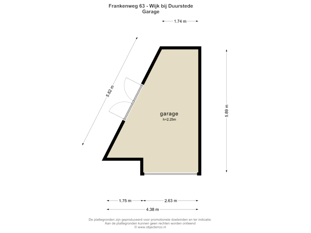 Bekijk plattegrond van Garage van Frankenweg 63