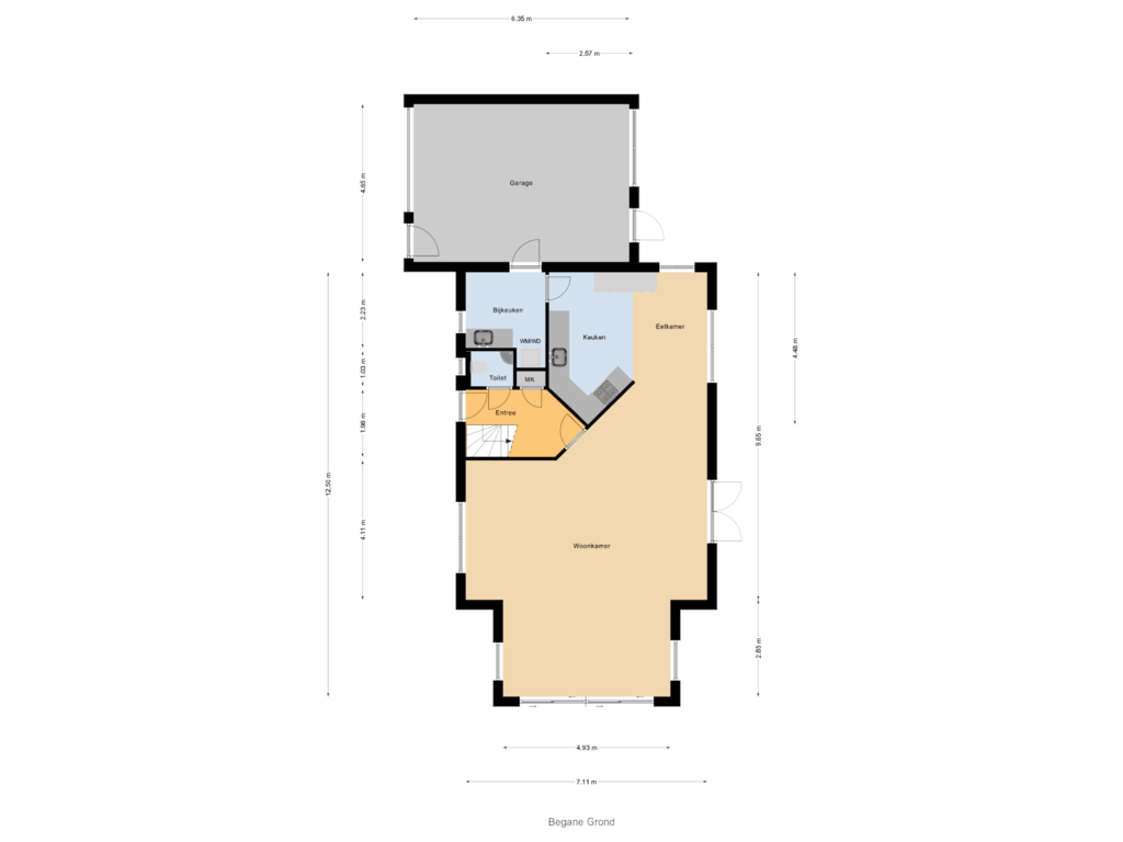 Bekijk plattegrond van Begane Grond van De Munnik 11