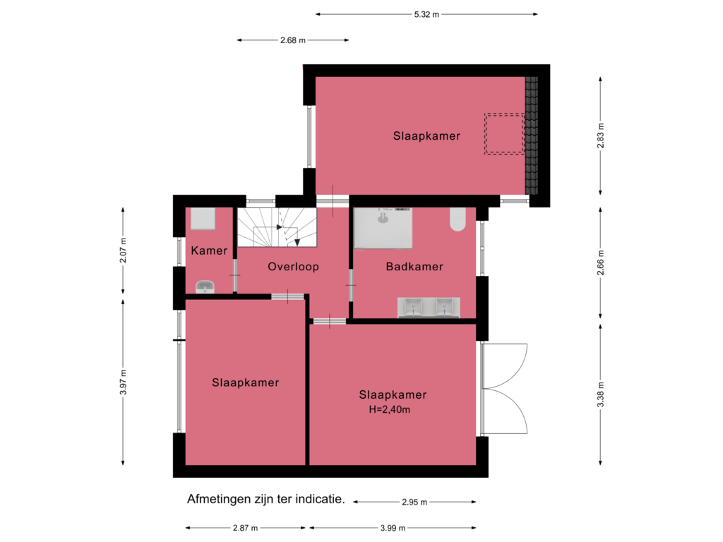 Bekijk plattegrond van Verdieping 1 van Leidsemeerstraat 31