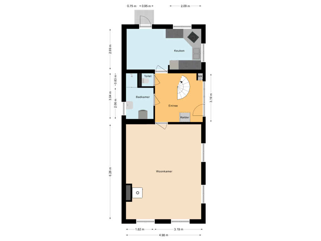 Bekijk plattegrond van Begane Grond van Hofland 90