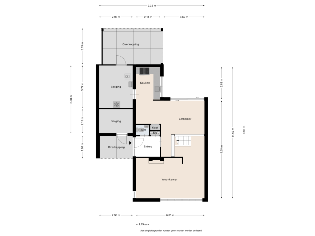 Bekijk plattegrond van Begane grond van De Komme 13