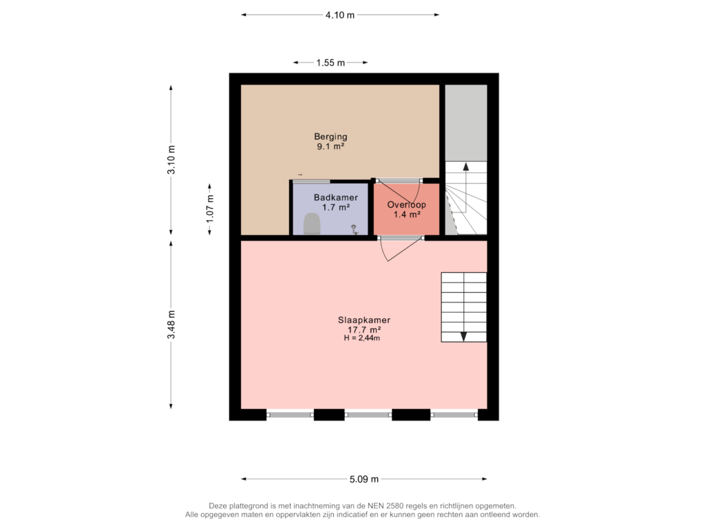 View floorplan of 2e verdieping of Marcus Aureliuslaan 26