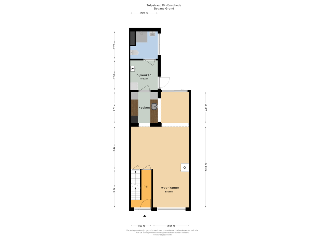 Bekijk plattegrond van BEGANE GROND van Tulpstraat 19